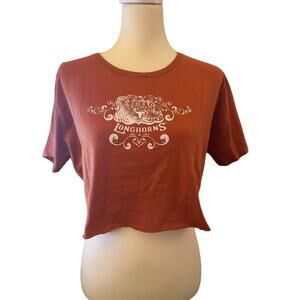 Texas Longhorns Bedazzled Cropped Tee, Women's Size Large